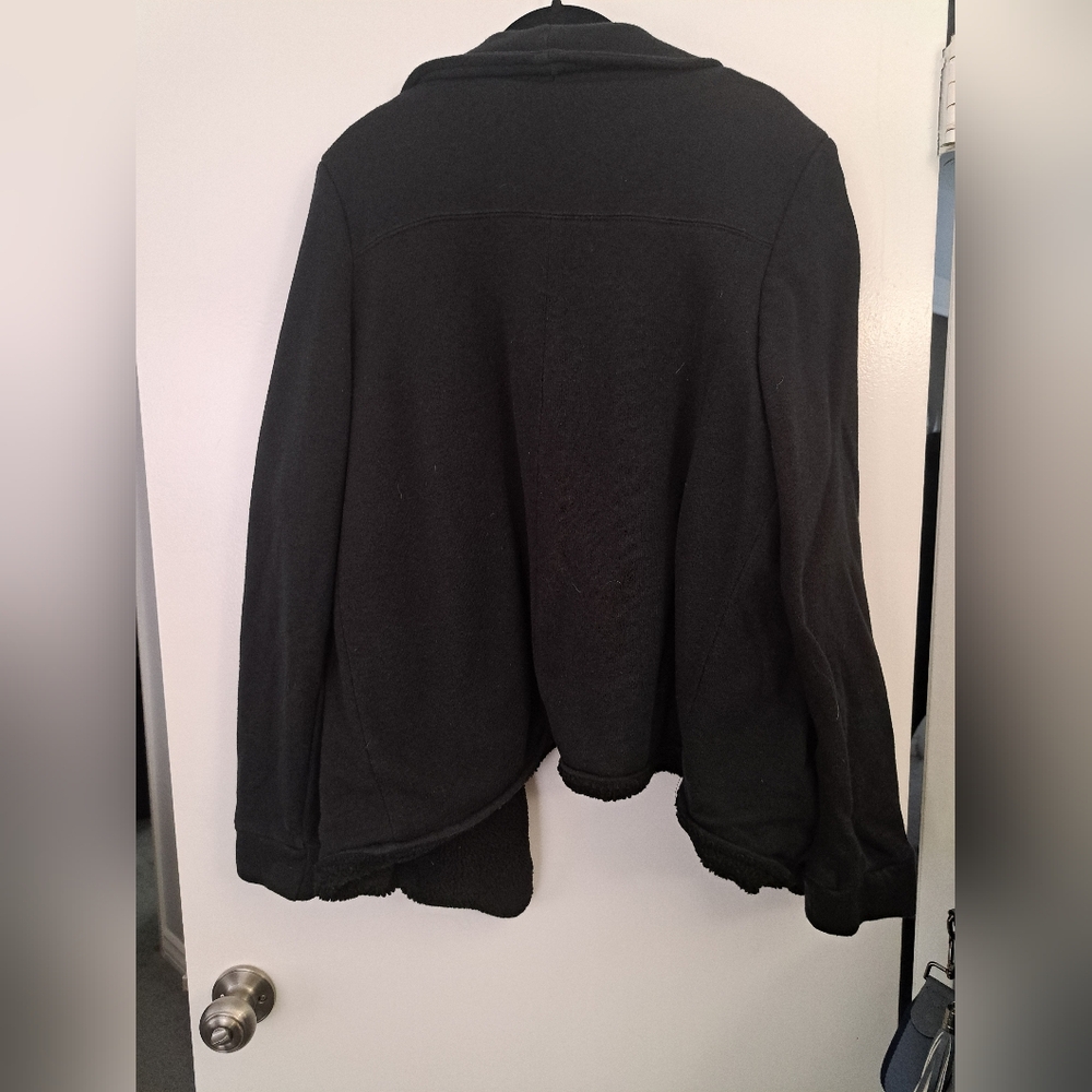 Doublju Open Front Asymmetrical Hem Thick Jacket - Picture 4 of 4